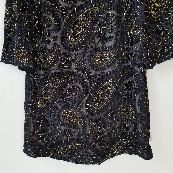 ALICE + OLIVIA Riska Black/Gold Embellished Dress - Picture 7 of 10
